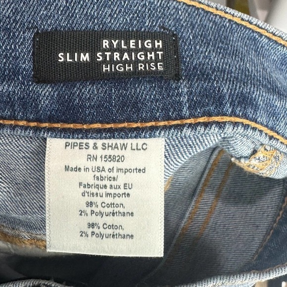 Veronica Beard Ryleigh Slim Straight Jeans Front Yoke Size 26 NWOT - Picture 11 of 13